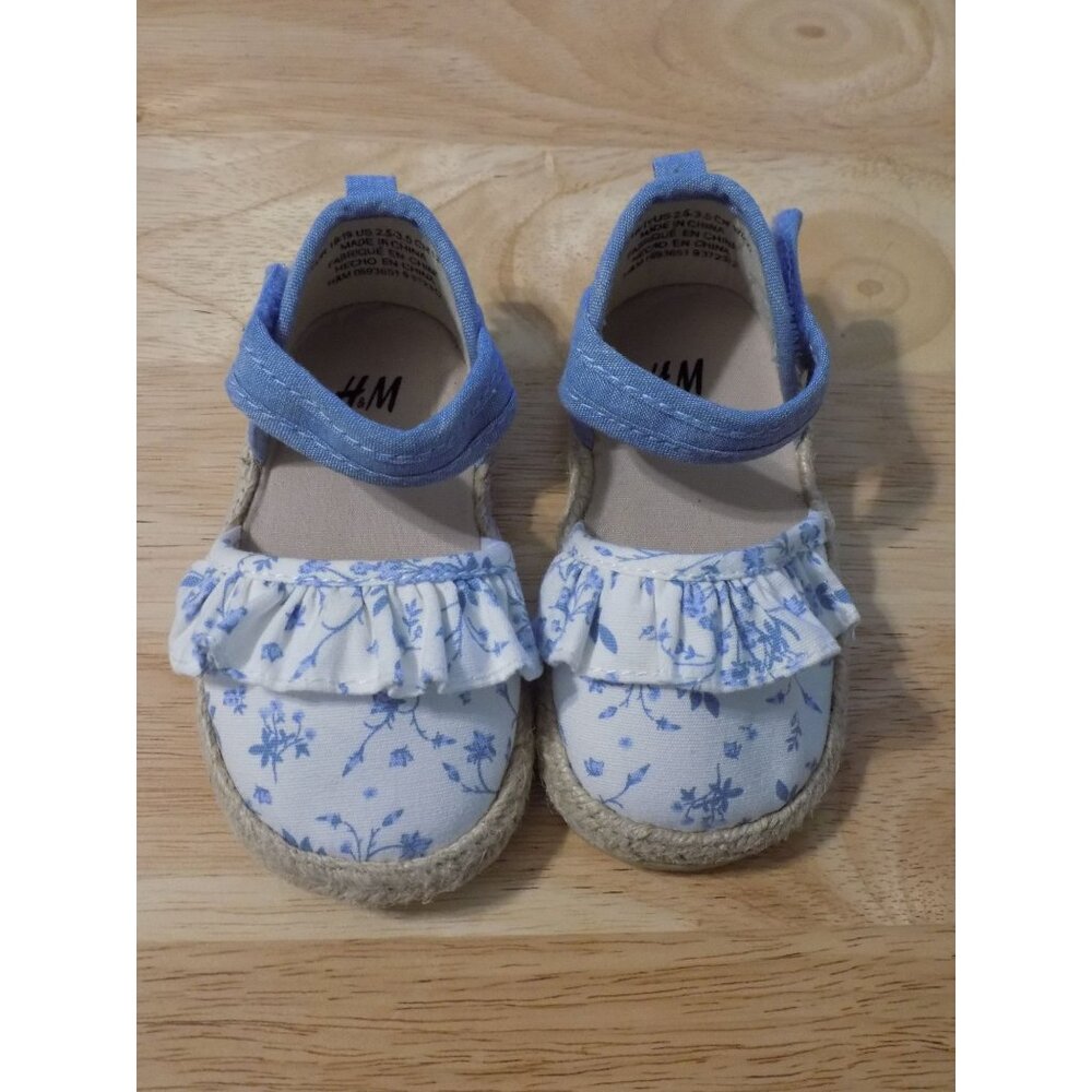 H&M Denim & Floral Print Toddler Shoes 18-19